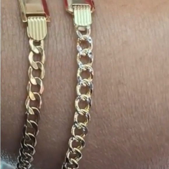 14k Italian Yellow Gold Cuban Diamond Cut ID Bracelet - Picture 4 of 6